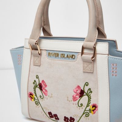 Girls floral embroidered winged tote bag